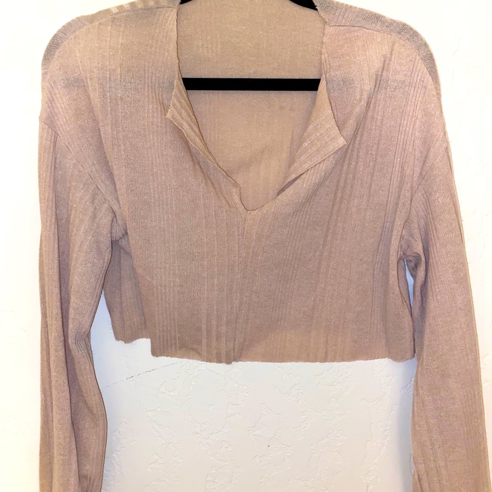 Pink-ish Thin Crop Sweater